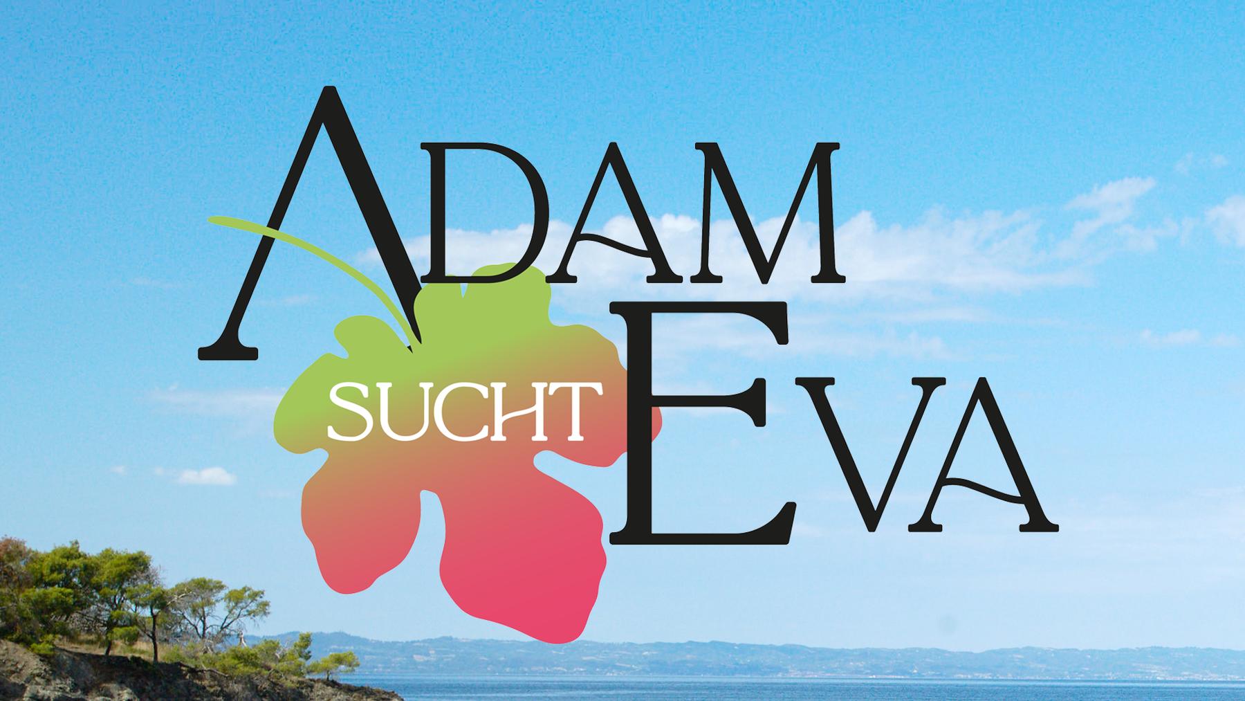 Adam sucht Eva Schriftzug